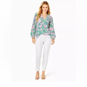 NWT Lilly Pulitzer Kelly Skinny Ankle Textured Pant